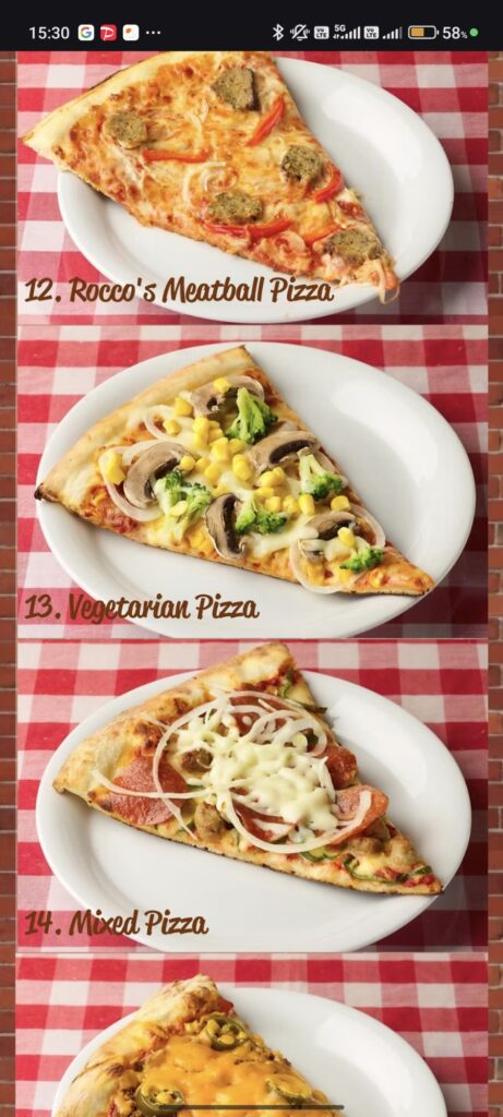 王子「ラッコズ ニューヨークスタイルピザ (ROCCO'S NEW YORK STYLE PIZZA)」のモバイルオーダー画面